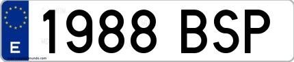 Ejemplo de matrícula española 1988 BSP