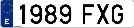 Ejemplo de matrícula española 1989 FXG