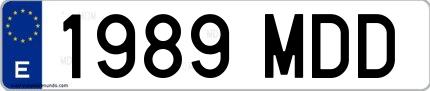 Ejemplo de matrícula española 1989 MDD