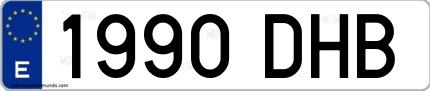 Ejemplo de matrícula española 1990 DHB