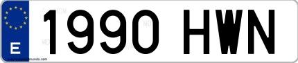 Ejemplo de matrícula española 1990 HWN