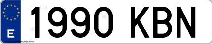 Ejemplo de matrícula española 1990 KBN