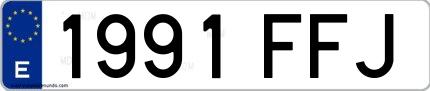 Ejemplo de matrícula española 1991 FFJ