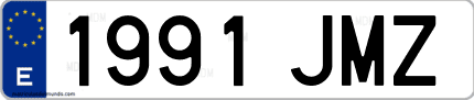 Ejemplo de matrícula de coche ordinaria 1991 JMZ