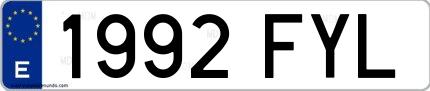 Ejemplo de matrícula española 1992 FYL