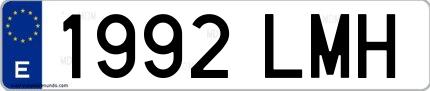 Ejemplo de matrícula española 1992 LMH