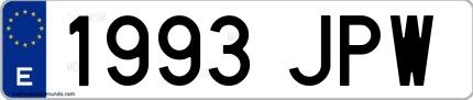 Ejemplo de matrícula española 1993 JPW