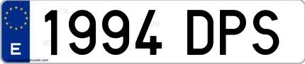 Ejemplo de matrícula española 1994 DPS
