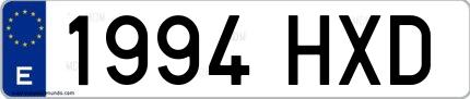 Ejemplo de matrícula española 1994 HXD