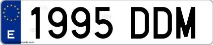 Ejemplo de matrícula española 1995 DDM