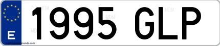 Ejemplo de matrícula española 1995 GLP