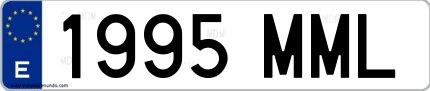Ejemplo de matrícula española 1995 MML