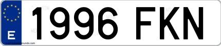 Ejemplo de matrícula española 1996 FKN