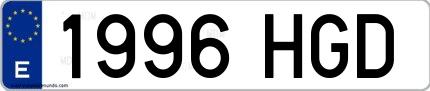 Ejemplo de matrícula española 1996 HGD