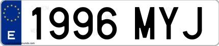 Ejemplo de matrícula española 1996 MYJ