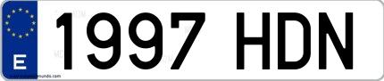 Ejemplo de matrícula española 1997 HDN