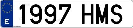 Ejemplo de matrícula española 1997 HMS