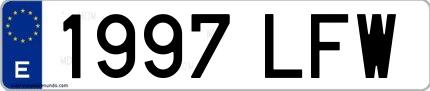 Ejemplo de matrícula española 1997 LFW