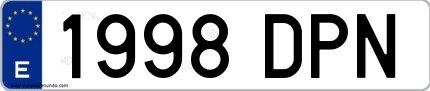 Ejemplo de matrícula española 1998 DPN