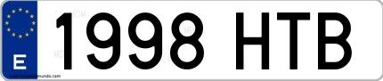 Ejemplo de matrícula española 1998 HTB