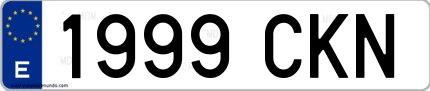 Ejemplo de matrícula española 1999 CKN