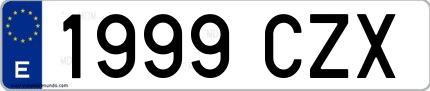 Ejemplo de matrícula española 1999 CZX