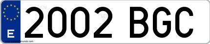 Ejemplo de matrícula española 2002 BGC