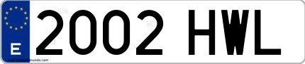 Ejemplo de matrícula española 2002 HWL