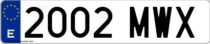 Ejemplo de matrícula española 2002 MWX
