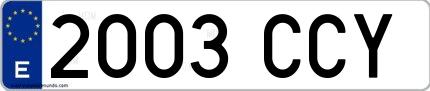 Ejemplo de matrícula española 2003 CCY