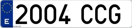 Ejemplo de matrícula española 2004 CCG