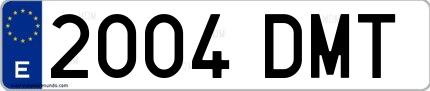 Ejemplo de matrícula española 2004 DMT
