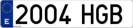 Ejemplo de matrícula española 2004 HGB