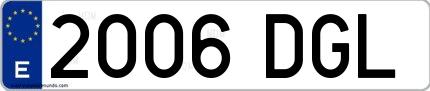 Ejemplo de matrícula española 2006 DGL