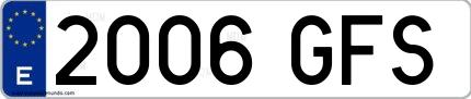 Ejemplo de matrícula española 2006 GFS