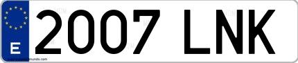 Ejemplo de matrícula española 2007 LNK