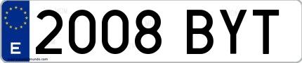 Ejemplo de matrícula española 2008 BYT