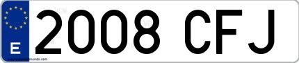 Ejemplo de matrícula española 2008 CFJ