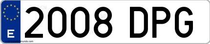 Ejemplo de matrícula española 2008 DPG