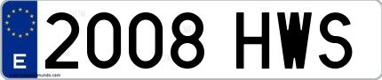 Ejemplo de matrícula española 2008 HWS