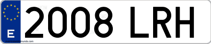 Ejemplo de matrícula de coche ordinaria 2008 LRH