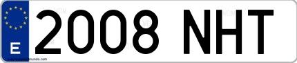 Ejemplo de matrícula española 2008 NHT