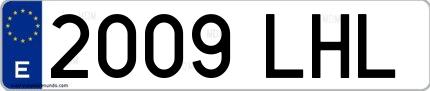 Ejemplo de matrícula española 2009 LHL