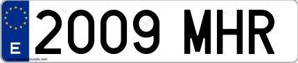 Ejemplo de matrícula española 2009 MHR