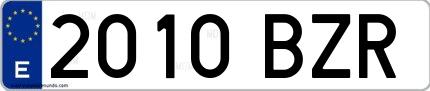 Ejemplo de matrícula española 2010 BZR