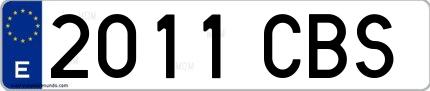Ejemplo de matrícula española 2011 CBS