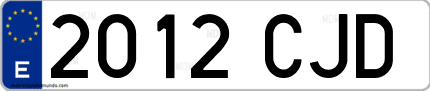 Ejemplo de matrícula de coche ordinaria 2012 CJD