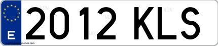 Ejemplo de matrícula española 2012 KLS