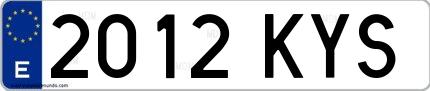 Ejemplo de matrícula española 2012 KYS