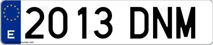 Ejemplo de matrícula española 2013 DNM